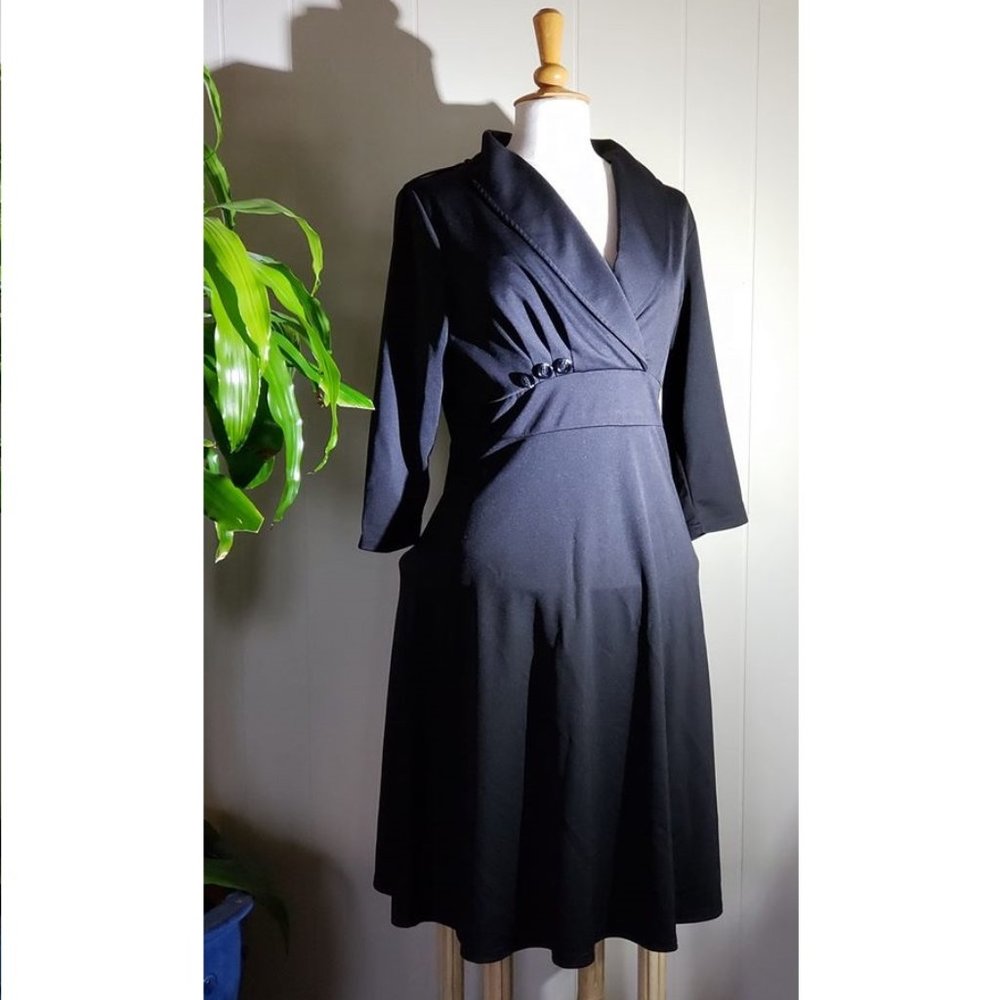 Vintage Retro Style Black Dress XL #24